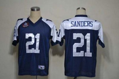 Jerseys Factory Cheap Cowboys #21 Deion Sanders Blue Thanksgivin