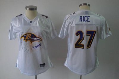 Jerseys Factory Cheap Ravens #27 Ray Rice White 2011 Women's Fem