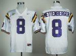 Jerseys Factory Cheap LSU Tigers #8 Zach Mettenberger White Embr