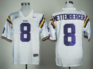 Jerseys Factory Cheap LSU Tigers #8 Zach Mettenberger White Embr