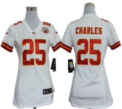 Jerseys Factory Cheap Nike Chiefs #25 Jamaal Charles White Women
