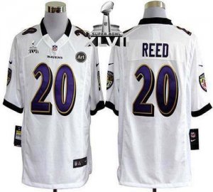 Jerseys Factory Cheap Nike Ravens #20 Ed Reed White Super Bowl X