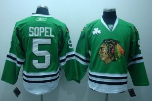 Jerseys Factory Cheap Blackhawks #5 Brent Sopel Embroidered Gree
