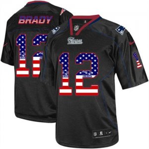 Jerseys Factory Cheap Nike Patriots #12 Tom Brady Black Men's St