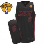 Jerseys Factory Cheap Heat Finals Patch #6 LeBron James Black Wi