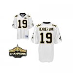 Jerseys Factory Cheap Saints #19 Devery Henderson White Super Bo