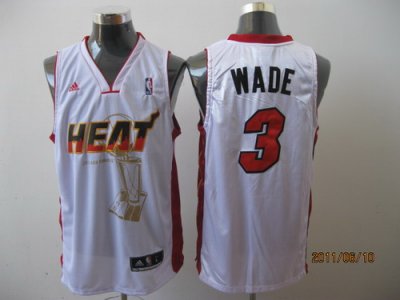 Jerseys Factory Cheap Heat 2011 Championship #3 Dwyane Wade Whit