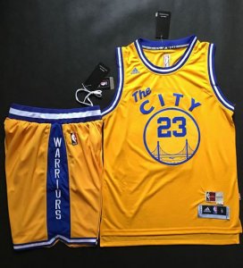 Jerseys Factory Cheap Warriors #23 Draymond Green Gold Throwback