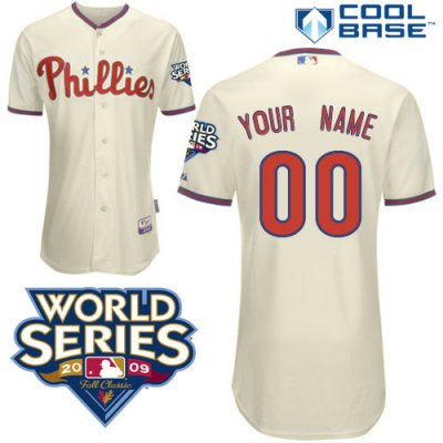 Jerseys Factory Cheap Phillies Personalized Authentic Cream w/20