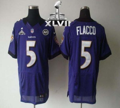 Jerseys Factory Cheap Nike Ravens #5 Joe Flacco Purple Team Colo