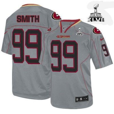 Jerseys Factory Cheap Nike 49ers #99 Aldon Smith Lights Out Grey