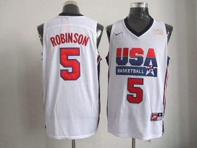Jerseys Factory Cheap Nike Team USA #5 David Robinson White 2012