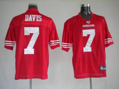 Jerseys Factory Cheap 49ers Nate Davis #7 Stitched Red NFL Jerse