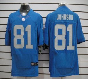 Jerseys Factory Cheap Nike Lions #81 Calvin Johnson Blue Alterna