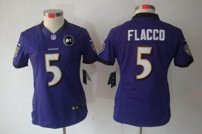 Jerseys Factory Cheap Nike Ravens #5 Joe Flacco Purple Team Colo