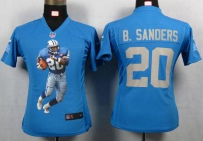 Jerseys Factory Cheap Nike Lions #20 Barry Sanders Light Blue Te