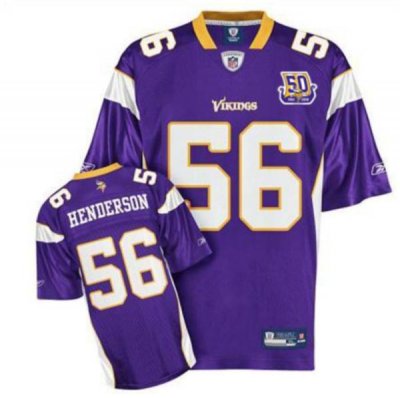 Jerseys Factory Cheap Vikings #56 E.J. Henderson Purple Team 50T