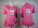 Jerseys Factory Cheap Nike Saints #9 Drew Brees Pink Women's Be