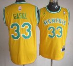 Jerseys Factory Cheap Grizzlies #33 Marc Gasol Yellow ABA Hardwo
