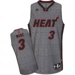 Jerseys Factory Cheap Heat #3 Dwyane Wade Grey Static Fashion Em