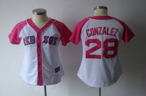 Jerseys Factory Cheap Red Sox #28 Adrian Gonzalez White/Pink Wom