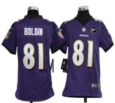 Jerseys Factory Cheap Nike Ravens #81 Anquan Boldin Purple Team