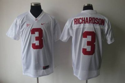 Jerseys Factory Cheap Crimson Tide #3 Trent Richardson White Emb