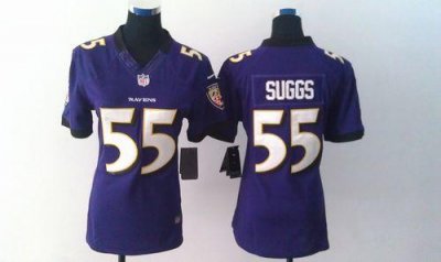 Jerseys Factory Cheap Nike Ravens #55 Terrell Suggs Purple Team