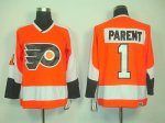 Jerseys Factory Cheap Flyers #1 Bernie Parent Orange CCM Throwba
