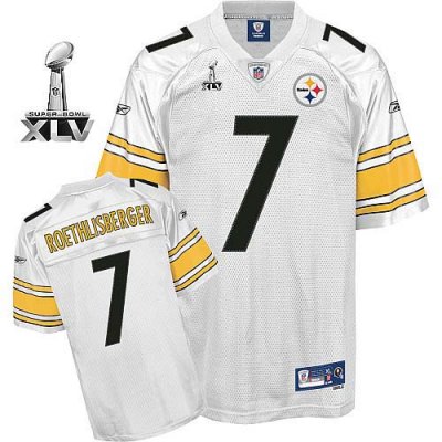 Jerseys Factory Cheap Steelers #7 Ben Roethlisberger White Super
