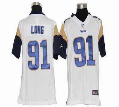 Jerseys Factory Cheap Nike Rams #91 Chris Long White Youth Embro