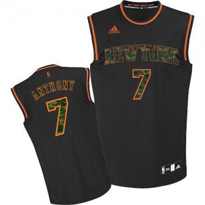 Jerseys Factory Cheap Knicks #7 Carmelo Anthony Black Camo Fashi