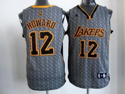 Jerseys Factory Cheap Lakers #12 Dwight Howard Grey Static Fashi
