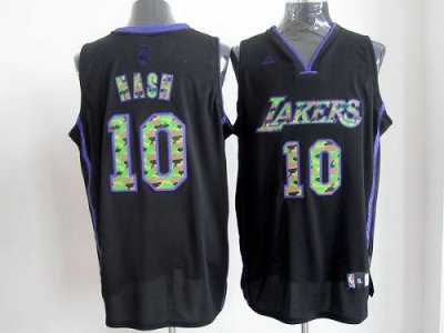 Jerseys Factory Cheap Lakers #10 Steve Nash Black Camo Fashion E