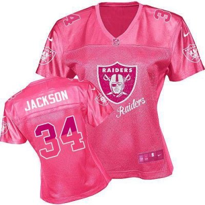 Jerseys Factory Cheap Nike Raiders #34 Bo Jackson Pink Women's F