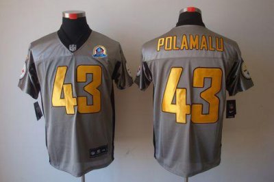 Jerseys Factory Cheap Nike Steelers #43 Troy Polamalu Grey Shado
