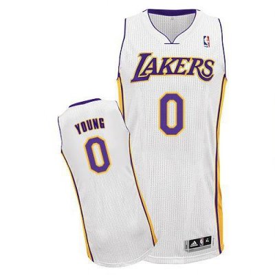 Jerseys Factory Cheap Revolution 30 Lakers #0 Nick Young White S