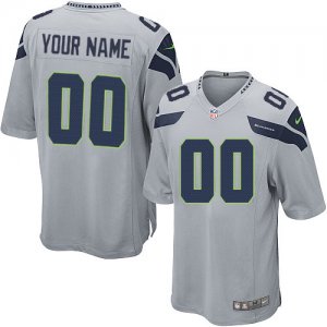 Jerseys Factory Cheap Nike Seattle Seahawks Customized Grey Embr