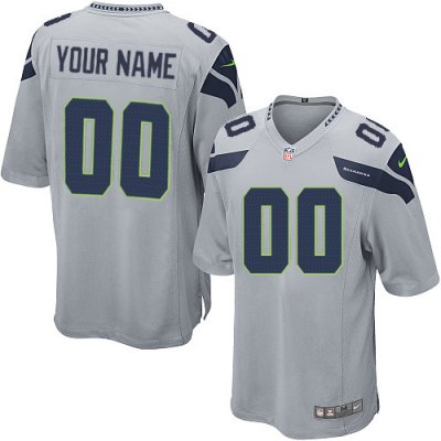 Jerseys Factory Cheap Nike Seattle Seahawks Customized Grey Embr