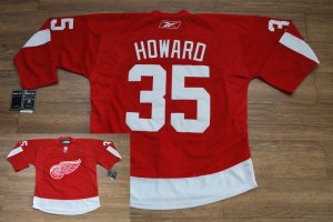 Jerseys Factory Cheap Red Wings 35# Hdward Embroidered Red NHL J