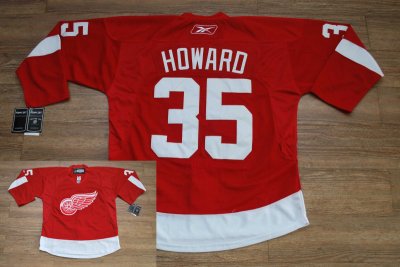 Jerseys Factory Cheap Red Wings 35# Hdward Embroidered Red NHL J
