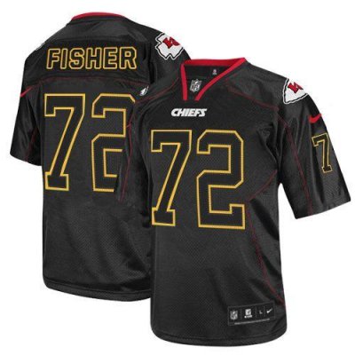 Jerseys Factory Cheap Nike Chiefs #72 Eric Fisher Lights Out Bla