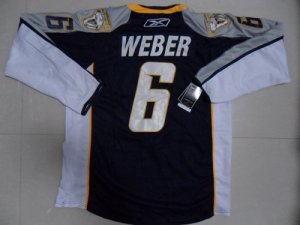 Jerseys Factory Cheap Predators #6 Shea Weber Embroidered Dark B