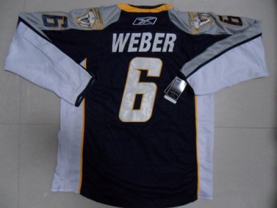 Jerseys Factory Cheap Predators #6 Shea Weber Embroidered Dark B