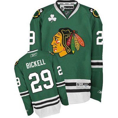 Jerseys Factory Cheap Blackhawks #29 Bryan Bickell Green Embroid