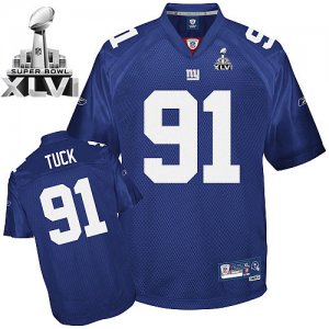 Jerseys Factory Cheap Giants #91 Justin Tuck Blue Super Bowl XLV