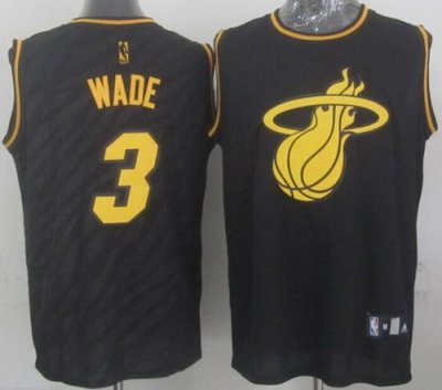 Jerseys Factory Cheap Heat #3 Dwyane Wade Black Precious Metals