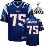 Jerseys Factory Cheap Patriots #75 Vince Wilfork Dark blue Super