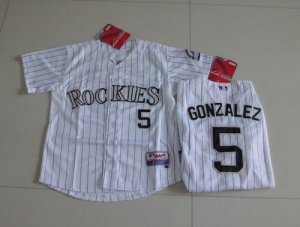 Jerseys Factory Cheap Rockies #5 Carlos Gonzalez White Cool Base