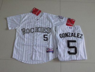 Jerseys Factory Cheap Rockies #5 Carlos Gonzalez White Cool Base